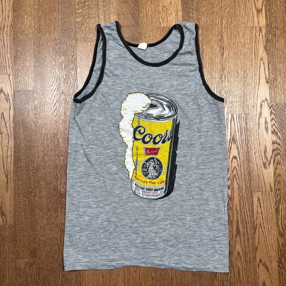 Vintage 70s Coors Banquet Beer Sportswear K Single Stitch Tanktop Mens Large - Picture 1 of 8